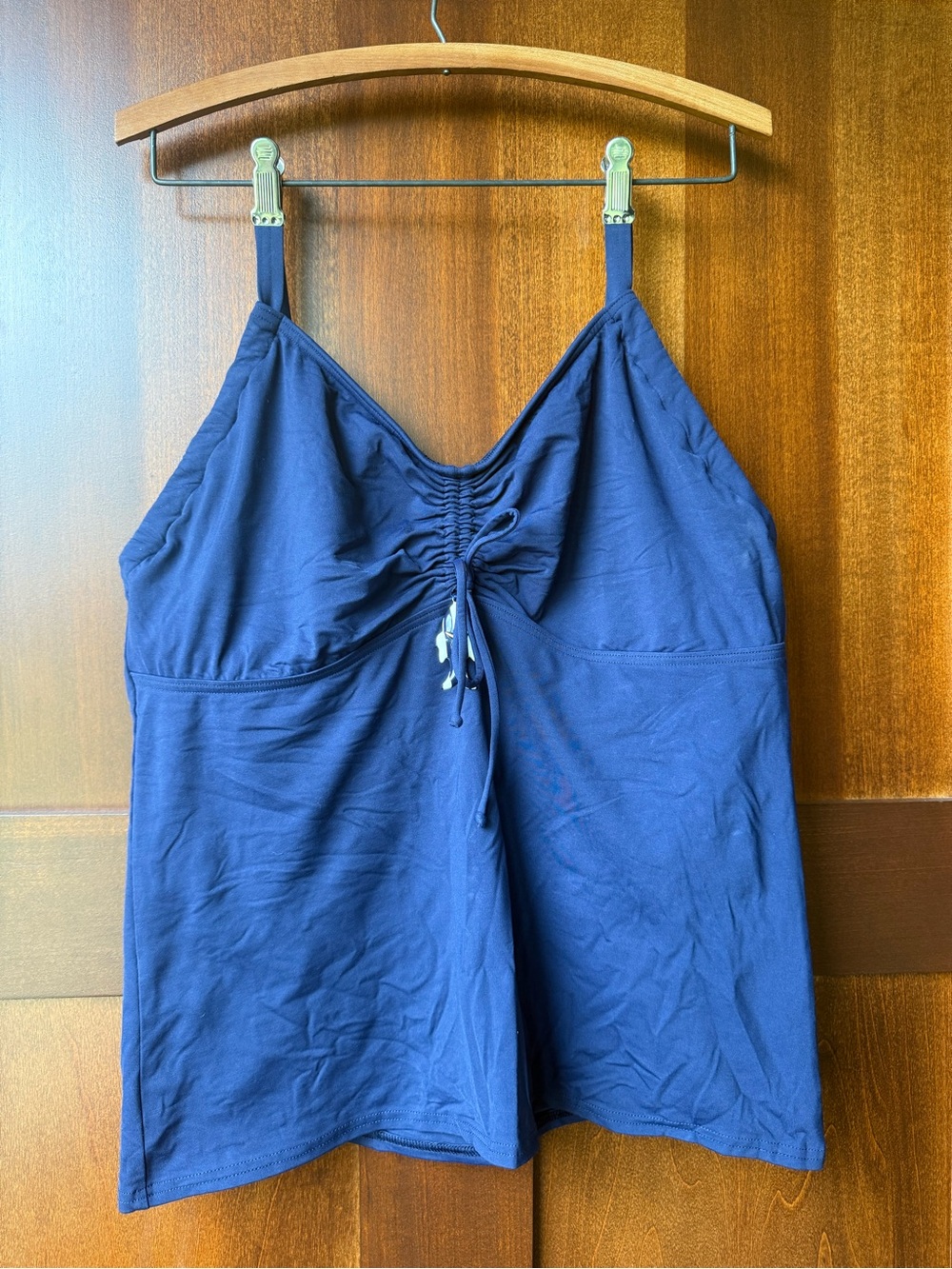 Lands’ End Navy Adjustable Tankini Top Size 14 D